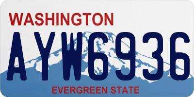 WA license plate AYW6936
