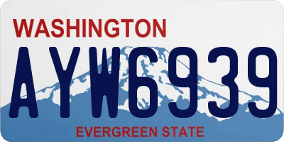 WA license plate AYW6939