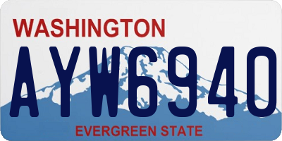 WA license plate AYW6940