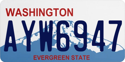 WA license plate AYW6947