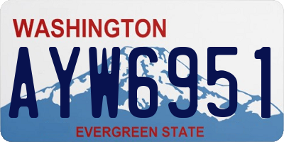 WA license plate AYW6951