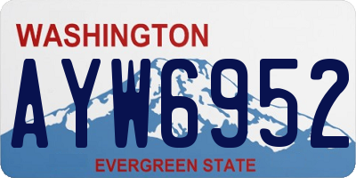 WA license plate AYW6952