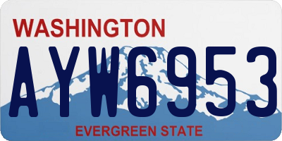 WA license plate AYW6953
