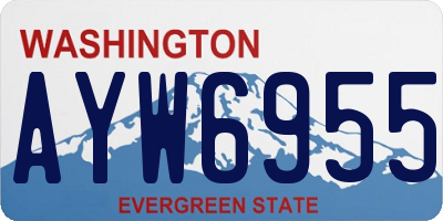 WA license plate AYW6955