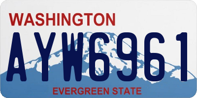 WA license plate AYW6961