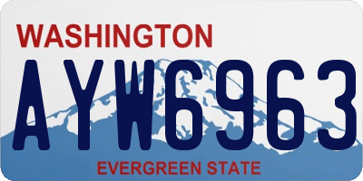 WA license plate AYW6963