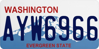 WA license plate AYW6966