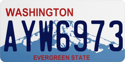 WA license plate AYW6973