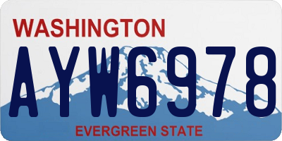 WA license plate AYW6978