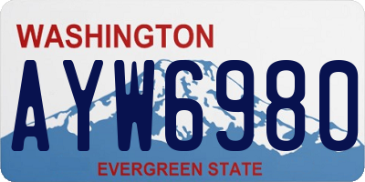 WA license plate AYW6980