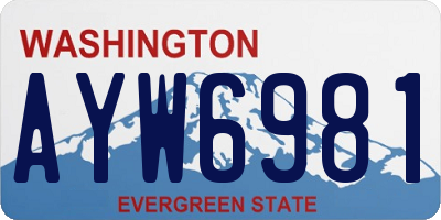 WA license plate AYW6981