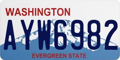 WA license plate AYW6982