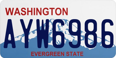 WA license plate AYW6986