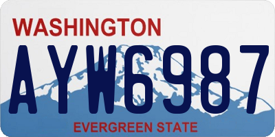 WA license plate AYW6987