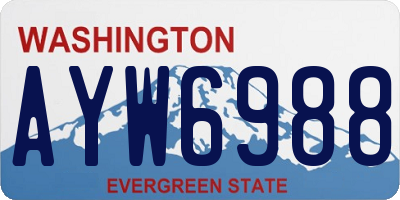 WA license plate AYW6988