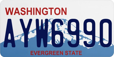 WA license plate AYW6990