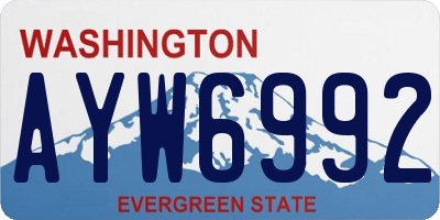 WA license plate AYW6992