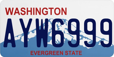 WA license plate AYW6999