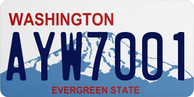 WA license plate AYW7001