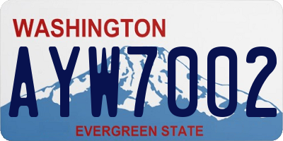 WA license plate AYW7002