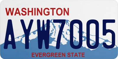 WA license plate AYW7005