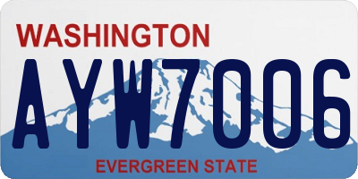 WA license plate AYW7006