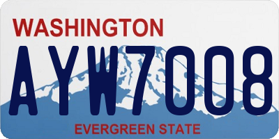 WA license plate AYW7008