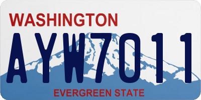 WA license plate AYW7011