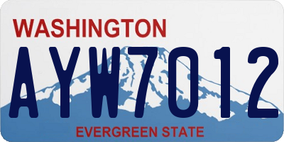 WA license plate AYW7012