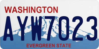 WA license plate AYW7023