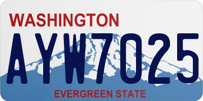 WA license plate AYW7025