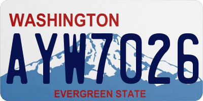 WA license plate AYW7026