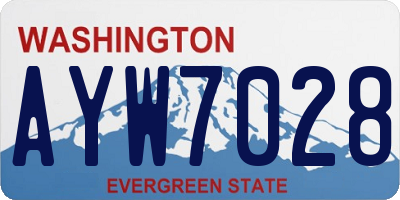 WA license plate AYW7028