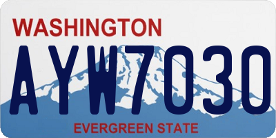 WA license plate AYW7030