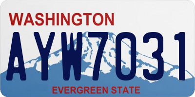 WA license plate AYW7031