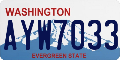 WA license plate AYW7033