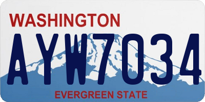 WA license plate AYW7034