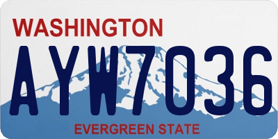 WA license plate AYW7036