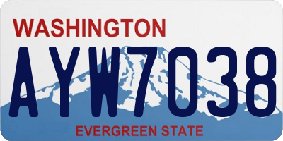 WA license plate AYW7038