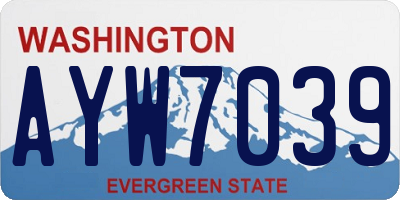 WA license plate AYW7039