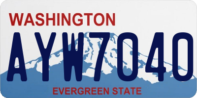 WA license plate AYW7040