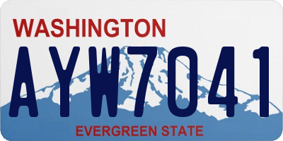 WA license plate AYW7041