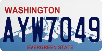 WA license plate AYW7049