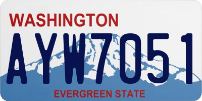 WA license plate AYW7051