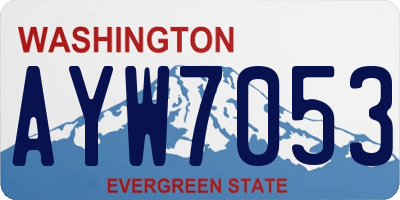 WA license plate AYW7053