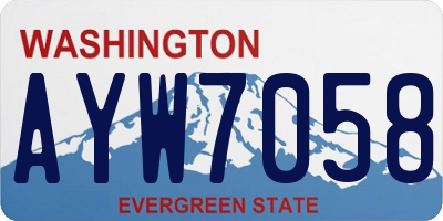 WA license plate AYW7058