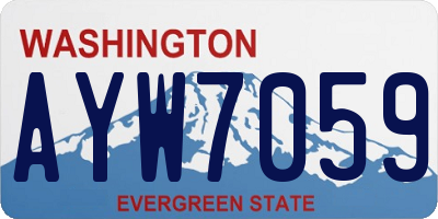 WA license plate AYW7059