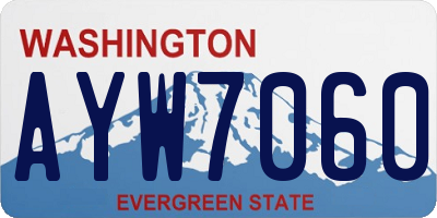 WA license plate AYW7060