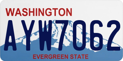 WA license plate AYW7062