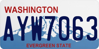 WA license plate AYW7063